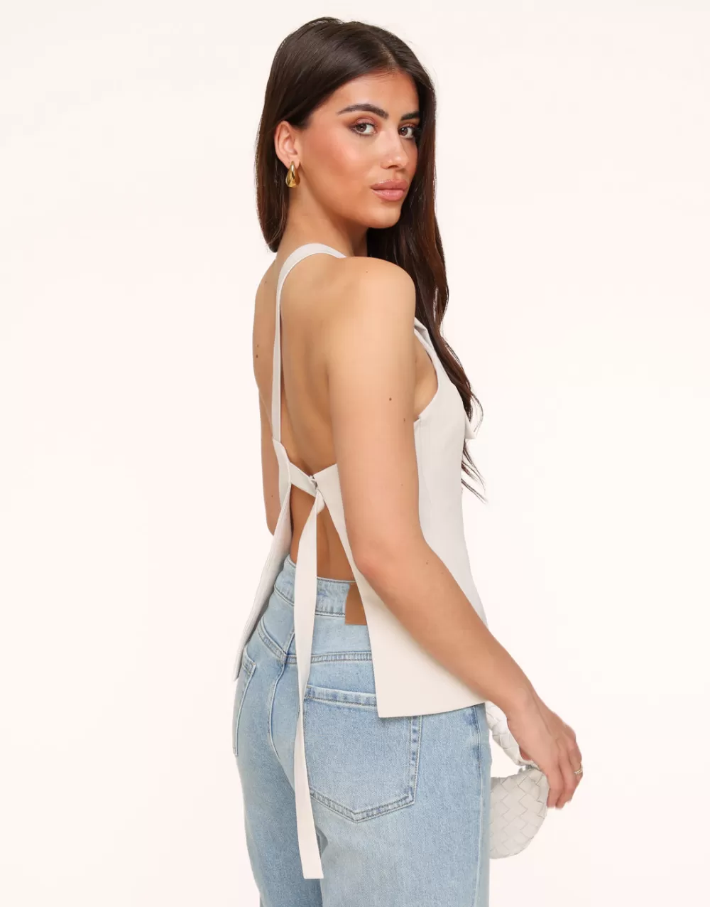 Beige Asymmetric Open Back-Top<Olivia & Kate Cheap