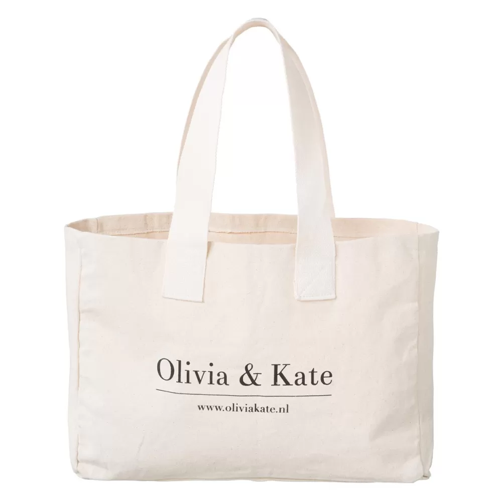 Beige Big Canvas-Bag<Olivia & Kate Hot