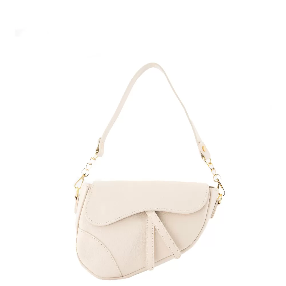 Beige Leather Saddle-Bag<Olivia & Kate Outlet