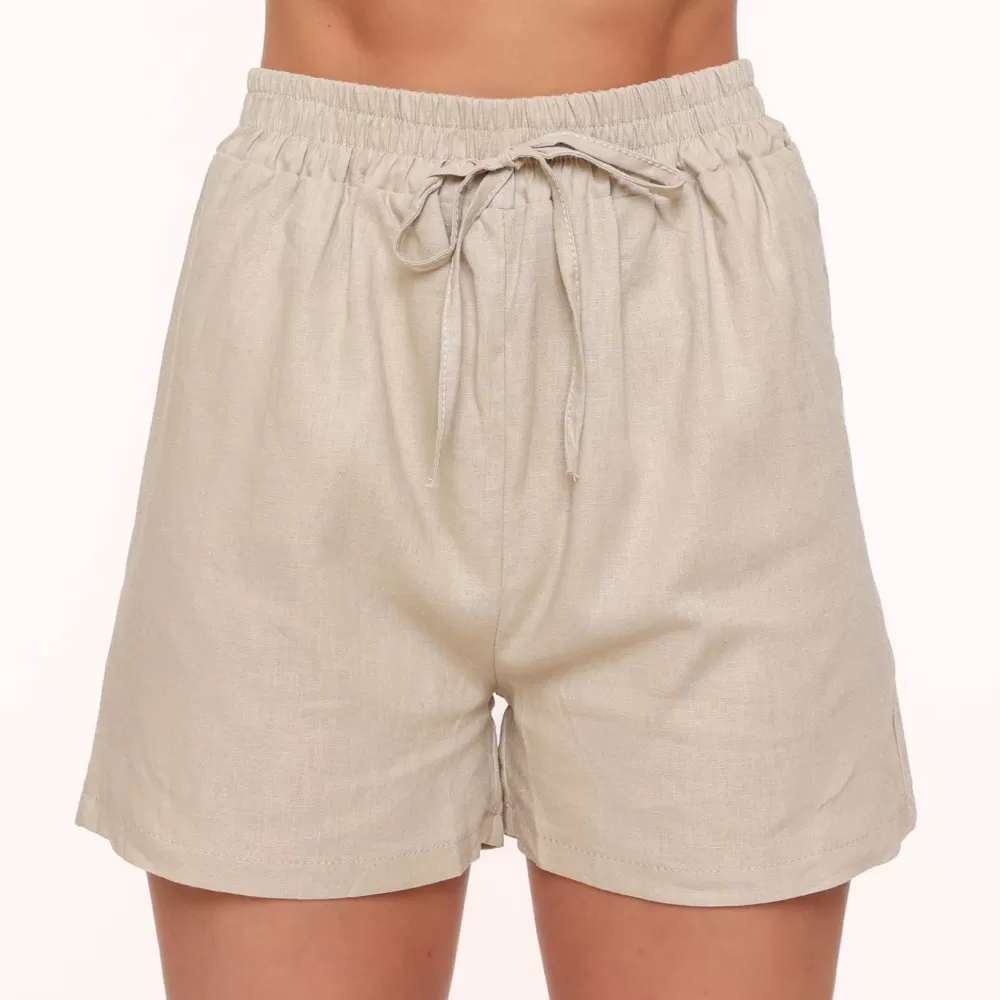 Beige Linen-Short<Olivia & Kate Online