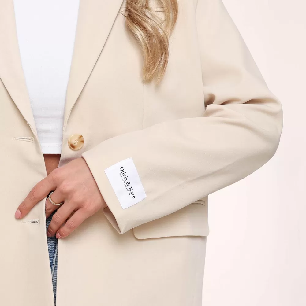 Beige Studio Basic-Blazer<Olivia & Kate Clearance