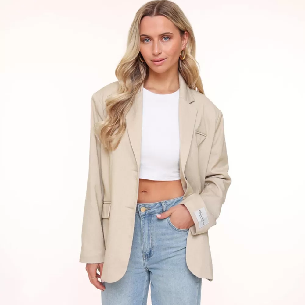 Beige Studio-Blazer<Olivia & Kate Cheap