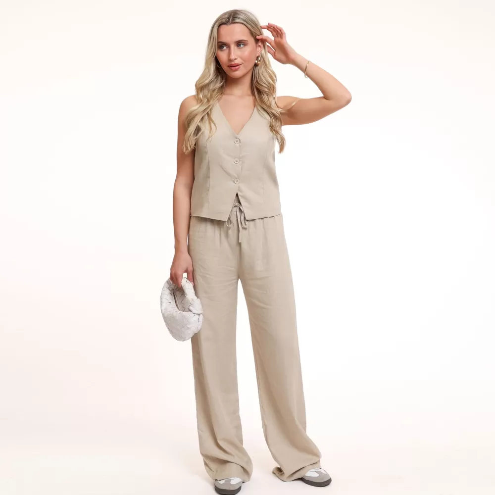 Beige Tall Linen-Pants<Olivia & Kate Cheap