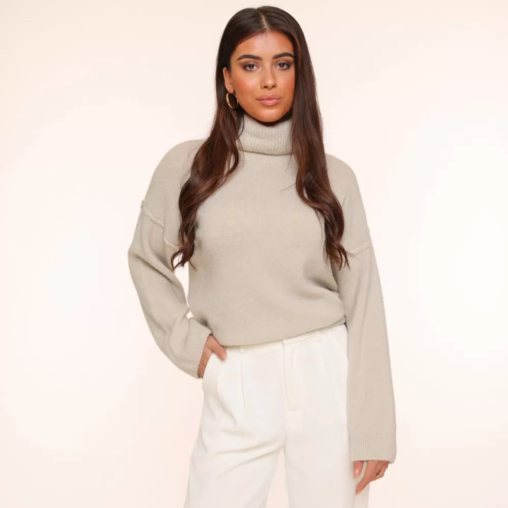 Beige Turtleneck-Sweater<Olivia & Kate Flash Sale