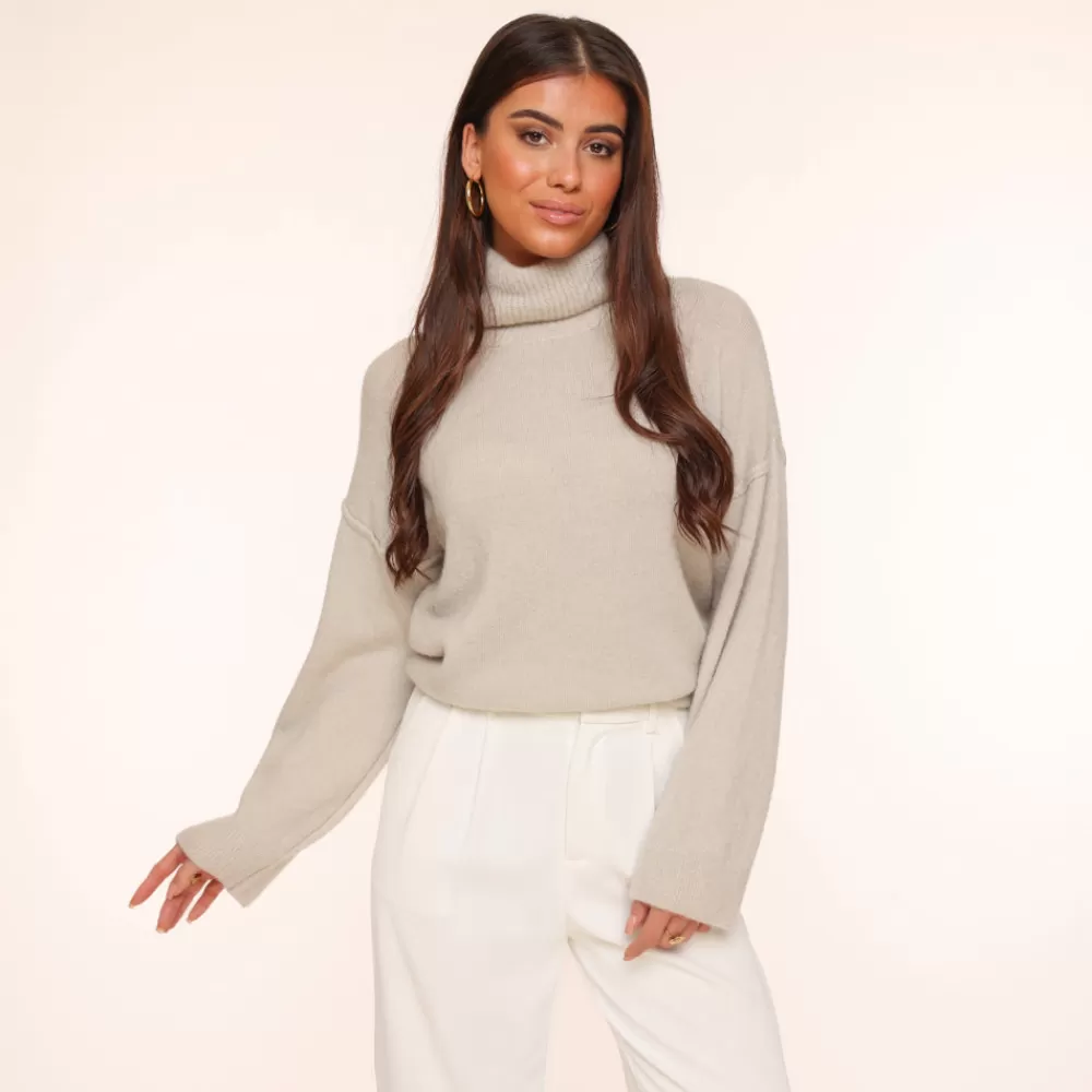 Beige Turtleneck-Sweater<Olivia & Kate Flash Sale