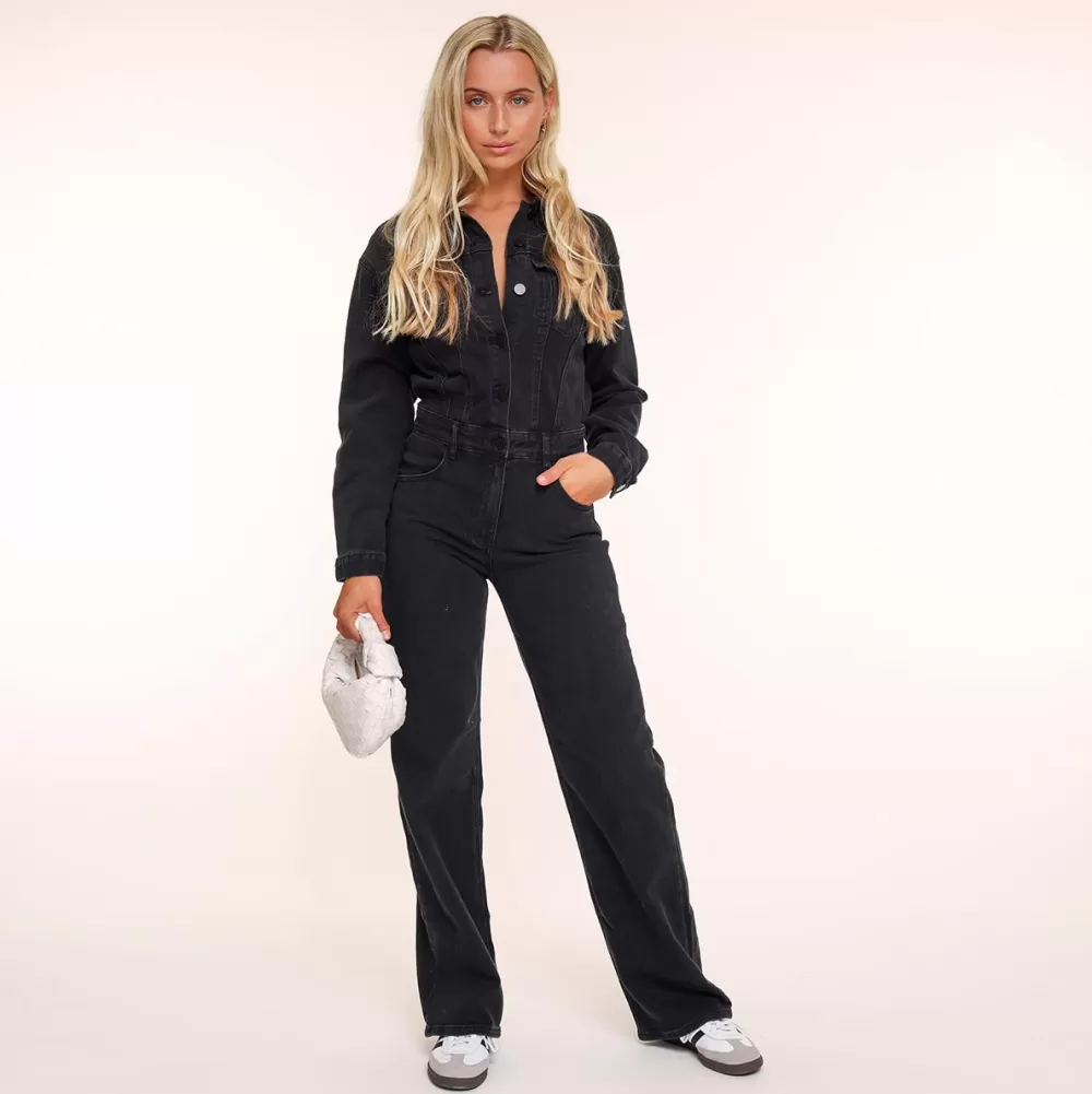 Black Denim Ls-Jumpsuit<Olivia & Kate New