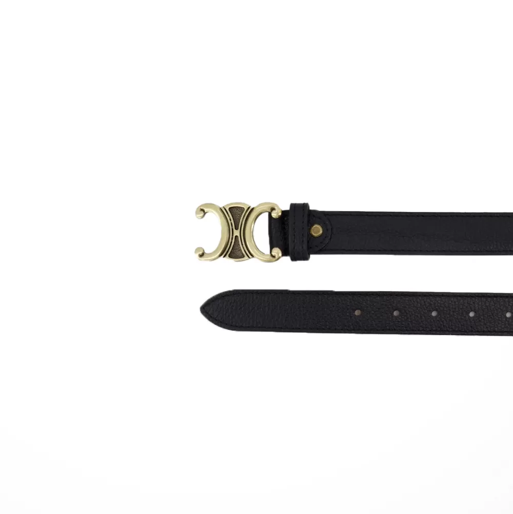 Black Detailed Gold Buckle-Belt<Olivia & Kate Discount