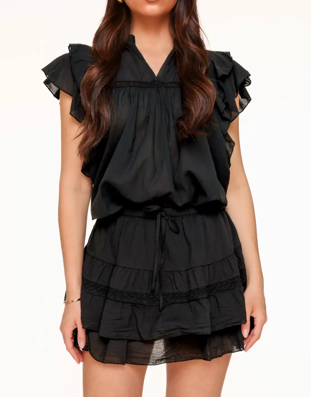 Black Details Ruffle-Skort<Olivia & Kate Hot