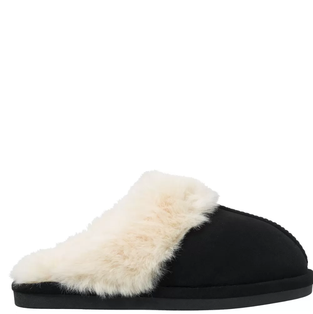 Black Fluffy-Slippers<Olivia & Kate New