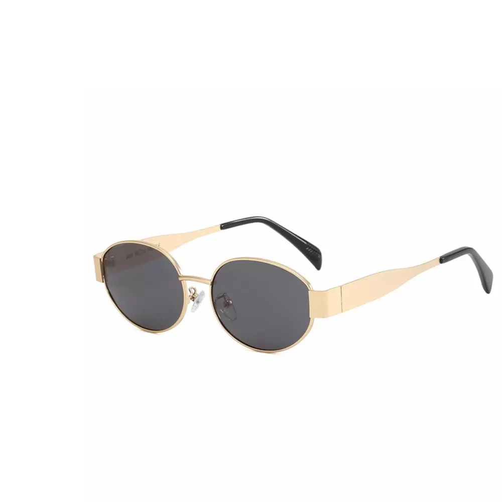 Black Oval Gold Frame-Sunglasses<Olivia & Kate Cheap