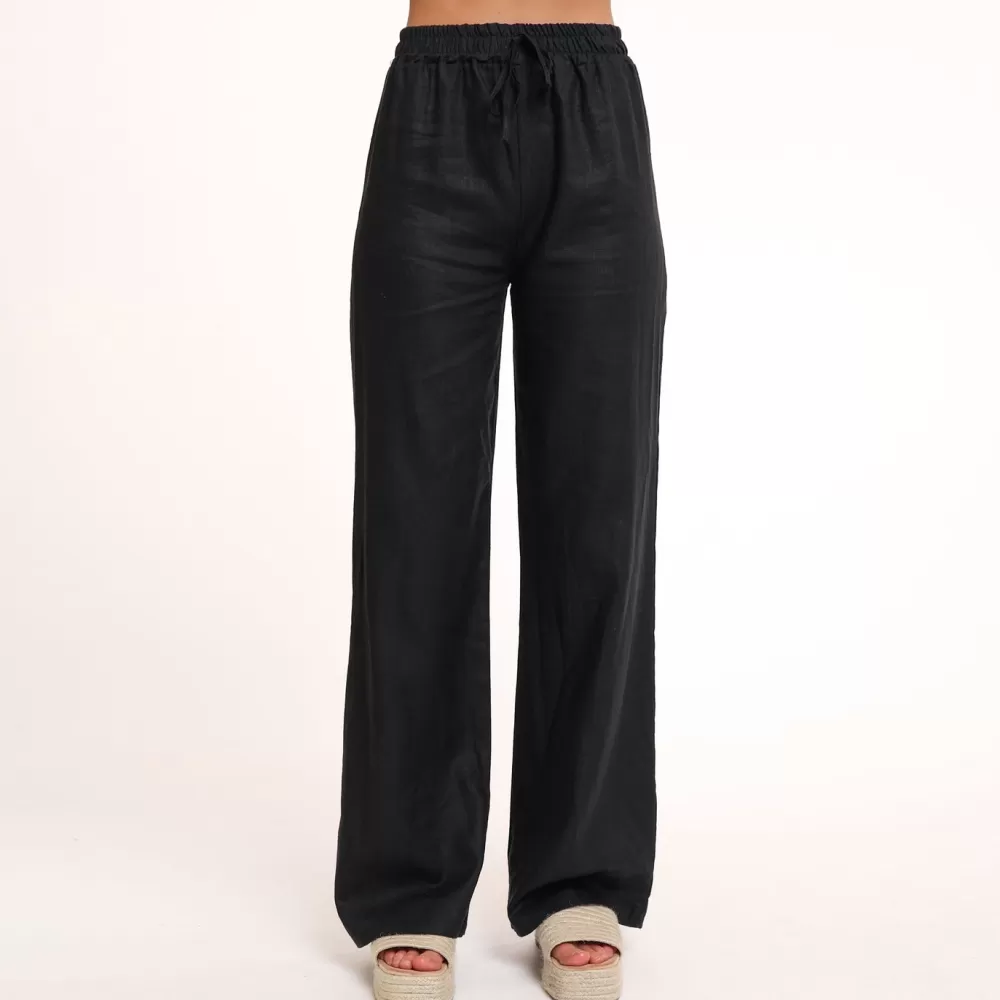 Black Tall Linen-Pants<Olivia & Kate Discount