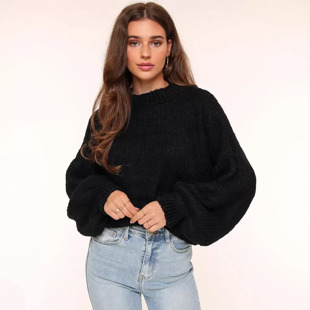 Black Wool Knitted-Sweater<Olivia & Kate Discount