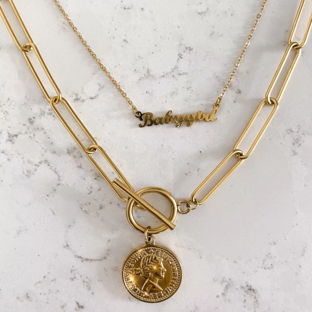 Coin Chain Golden-Necklace<Olivia & Kate Outlet