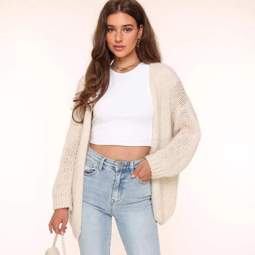 Cream Woolen-Cardigan<Olivia & Kate Sale