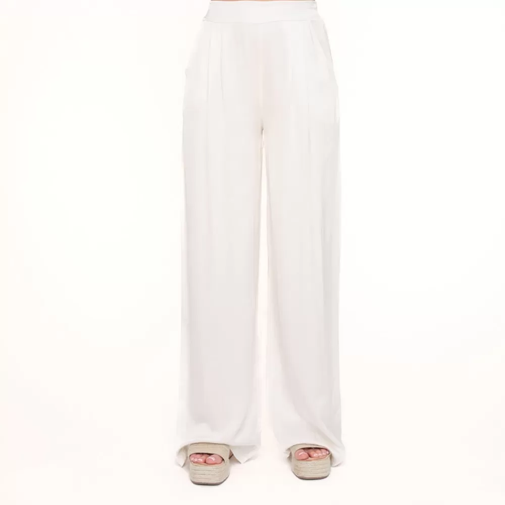 Creme Tall Satin-Pants<Olivia & Kate Online