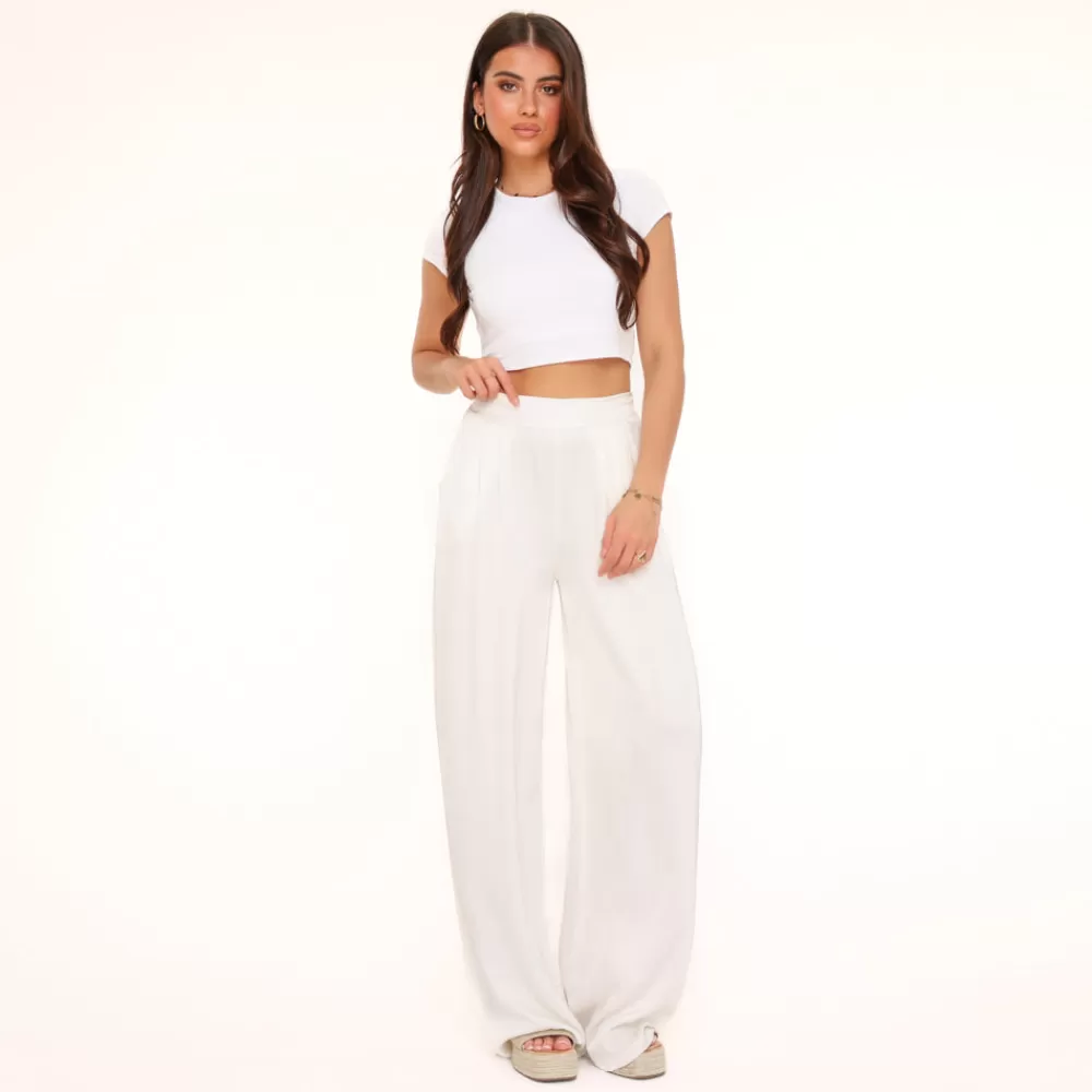 Creme Tall Satin-Pants<Olivia & Kate Online