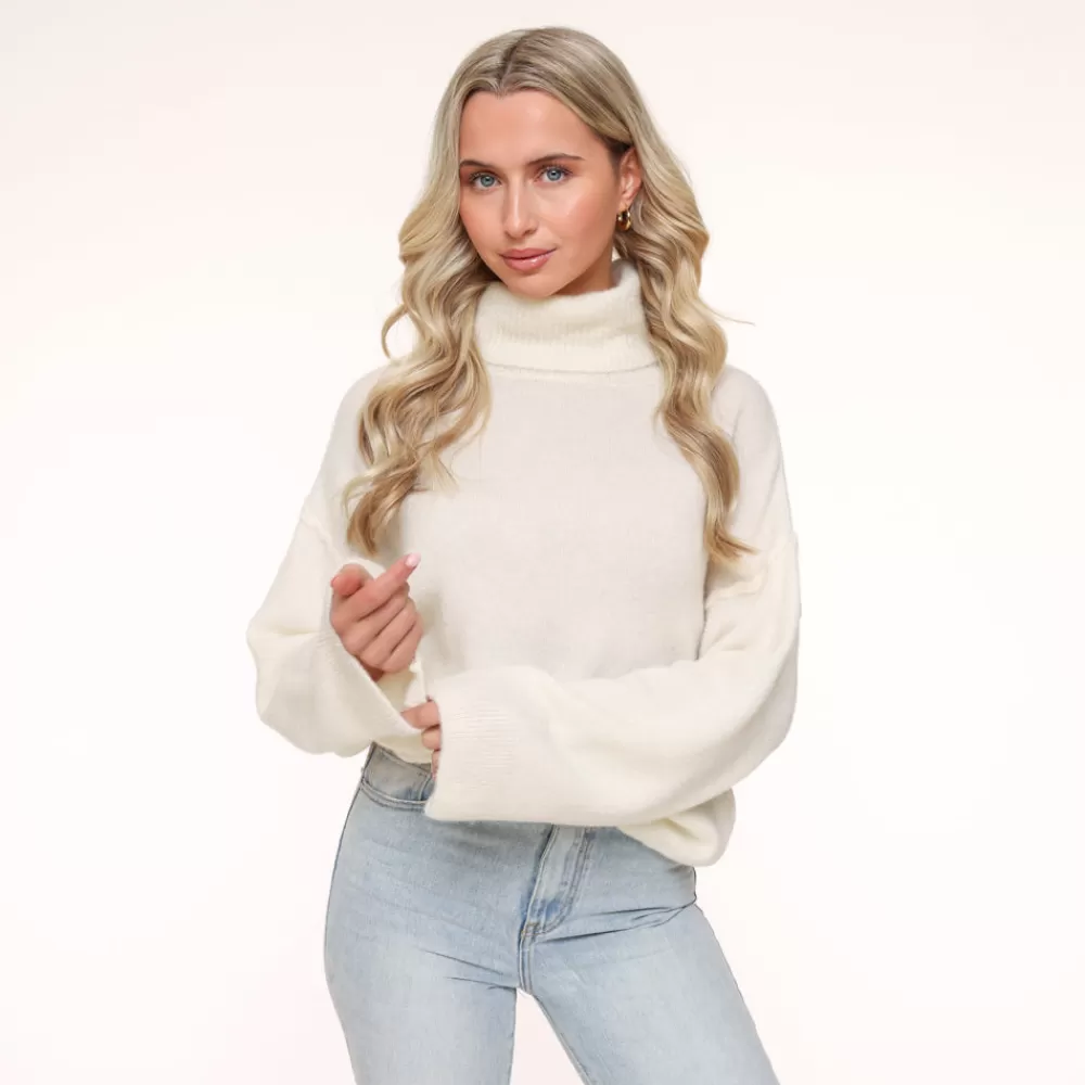 Creme Turtleneck-Sweater<Olivia & Kate Shop