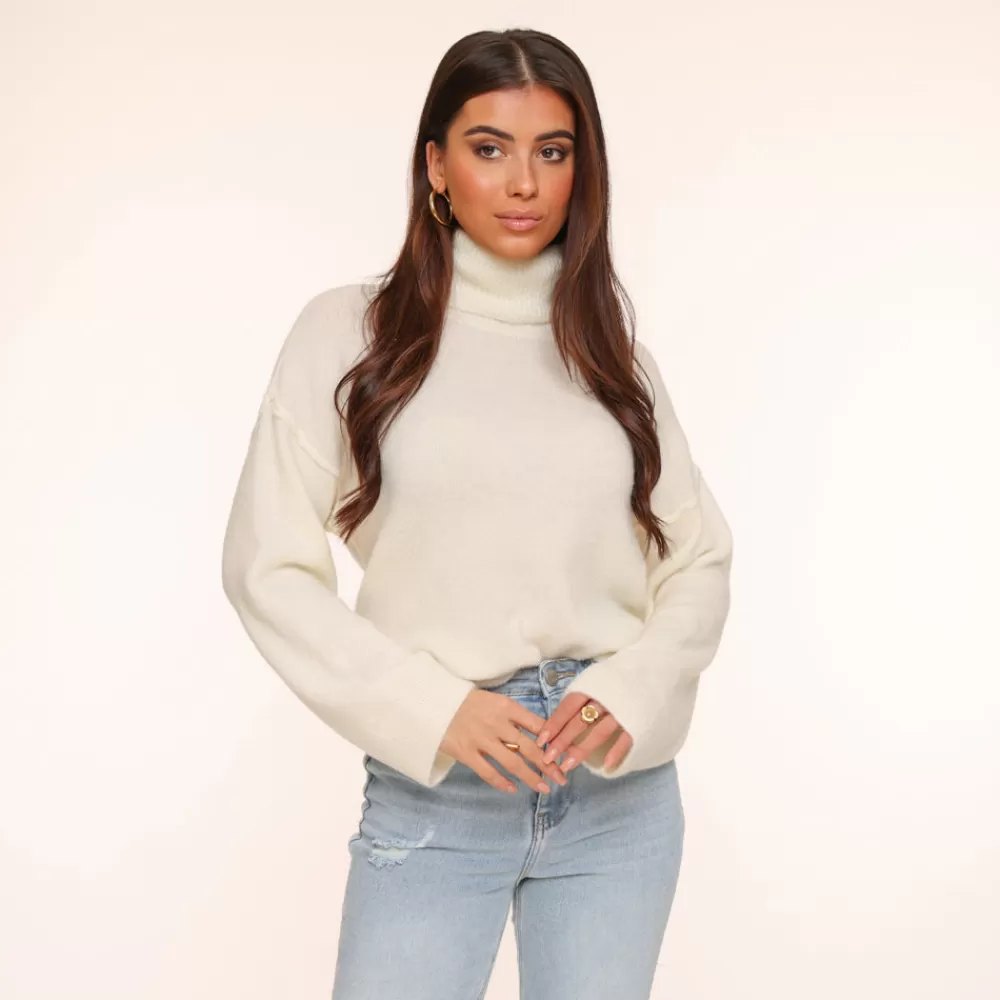 Creme Turtleneck-Sweater<Olivia & Kate Shop