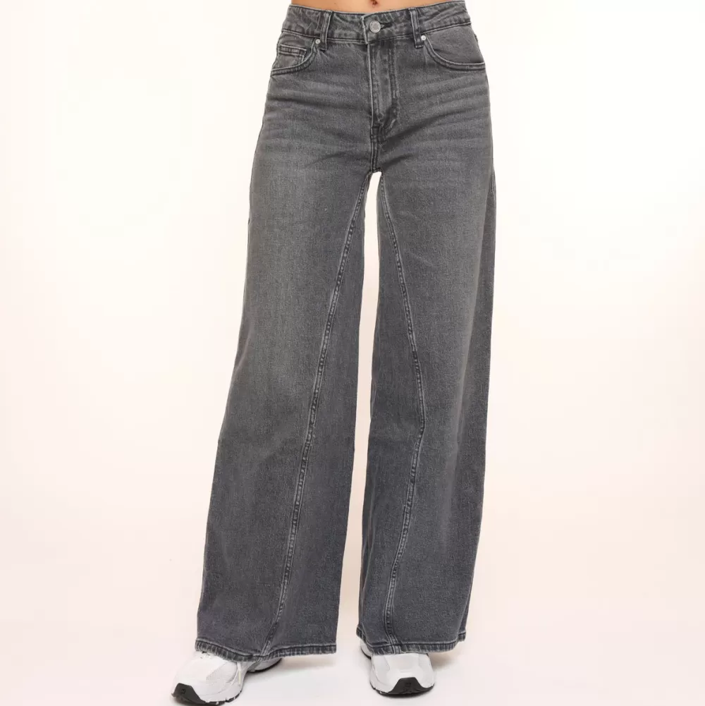 Dark Grey Wide Denim-Jeans<Olivia & Kate Cheap