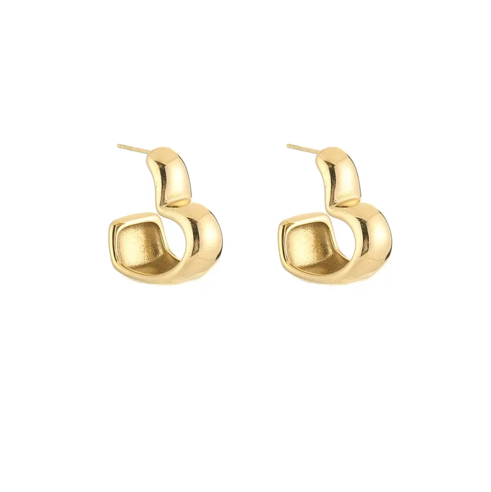 Gold Wide Open Heart-Earrings<Olivia & Kate Cheap