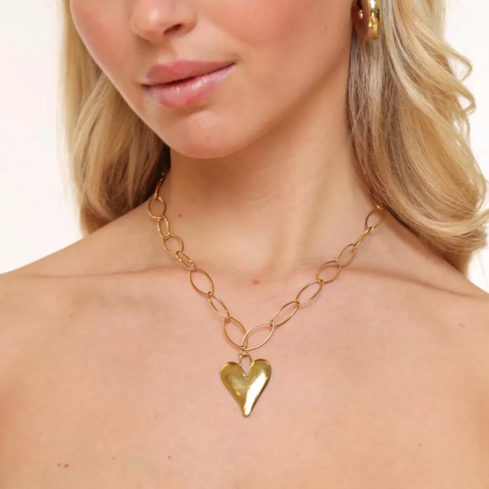 Golden Chain Heart-Necklace<Olivia & Kate Best Sale