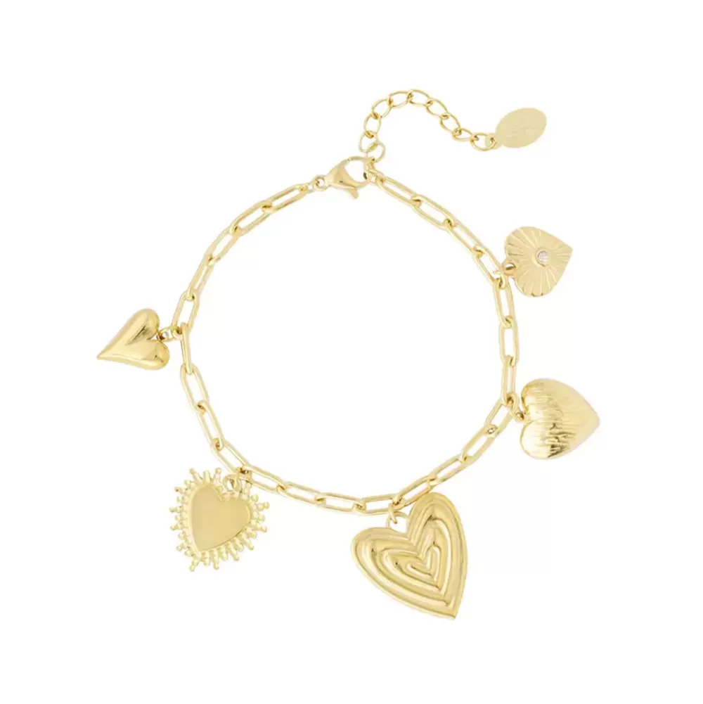 Golden Hearts Pendants Chain-Bracelet<Olivia & Kate Cheap