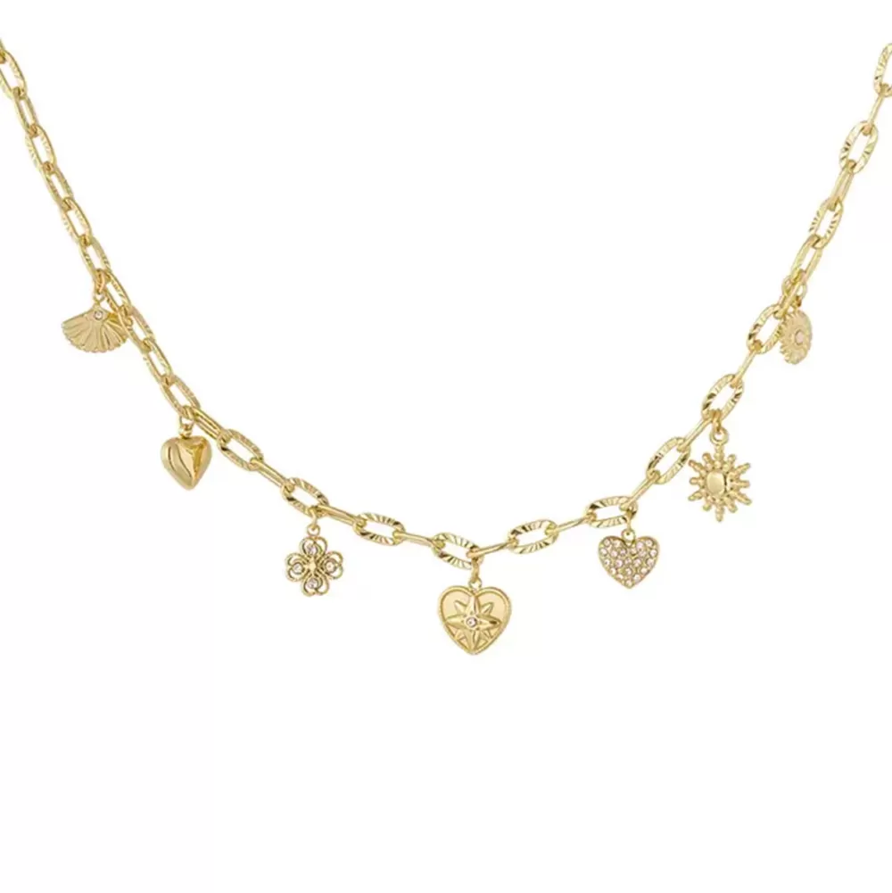 Golden Small Pendants Chain-Necklace<Olivia & Kate Cheap