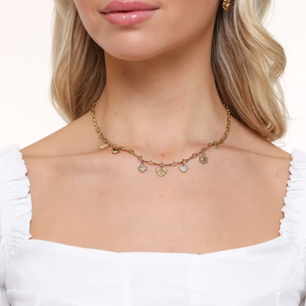 Golden Small Pendants Chain-Necklace<Olivia & Kate Cheap