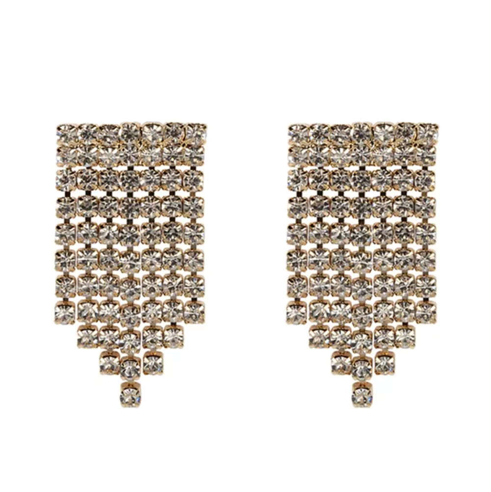 Golden Square Stras-Earrings<Olivia & Kate Store