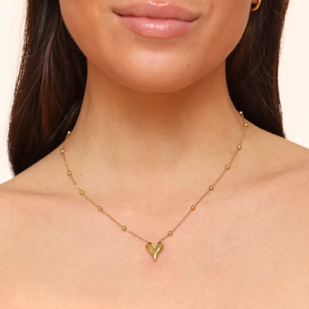 Golden Statement Hartjes-Ketting<Olivia & Kate Sale