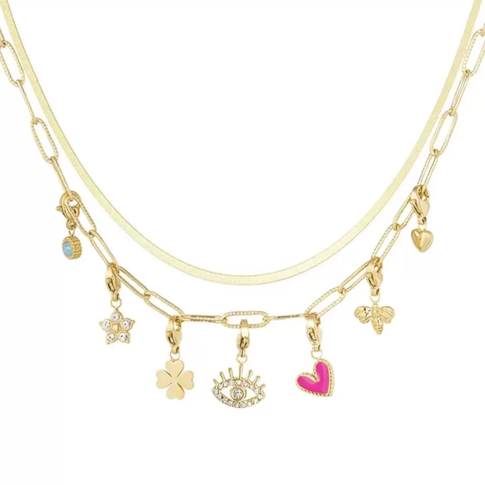 Golden Trendy Pendans Double Chain-Necklace<Olivia & Kate Best