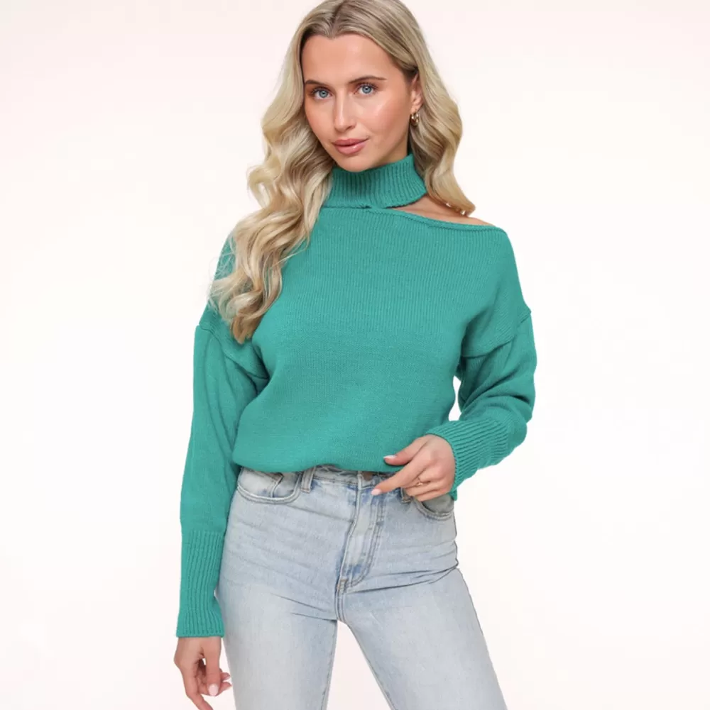 Green Choker-Sweater<Olivia & Kate Discount