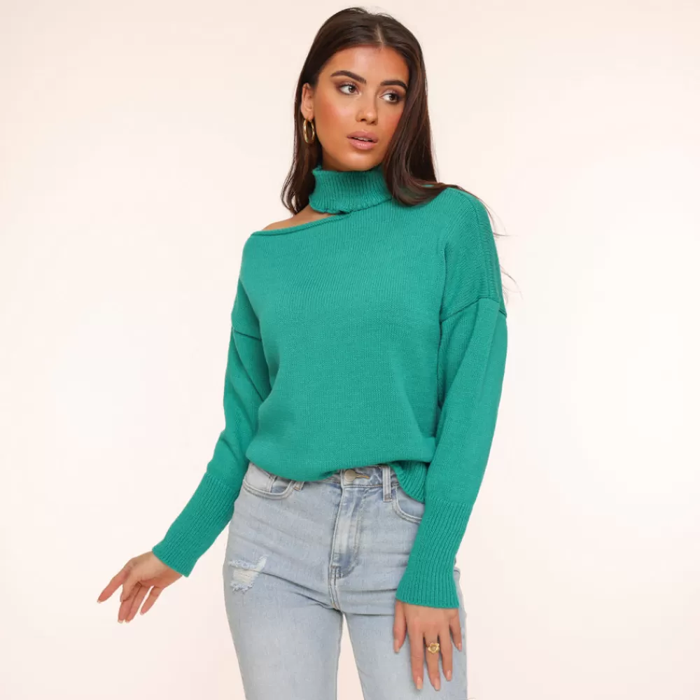 Green Choker-Sweater<Olivia & Kate Discount