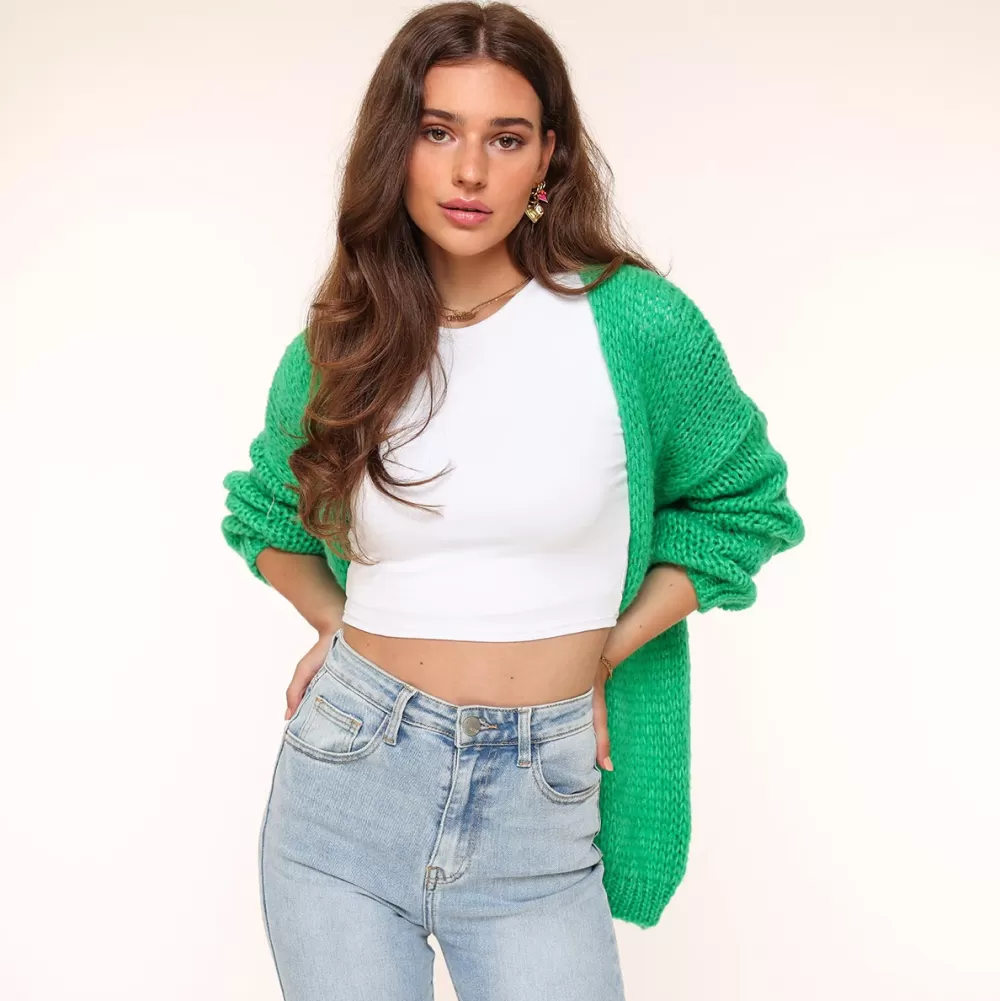 Green Woolen Yasmine-Cardigan<Olivia & Kate Cheap