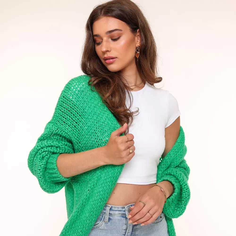 Green Woolen Yasmine-Cardigan<Olivia & Kate Cheap