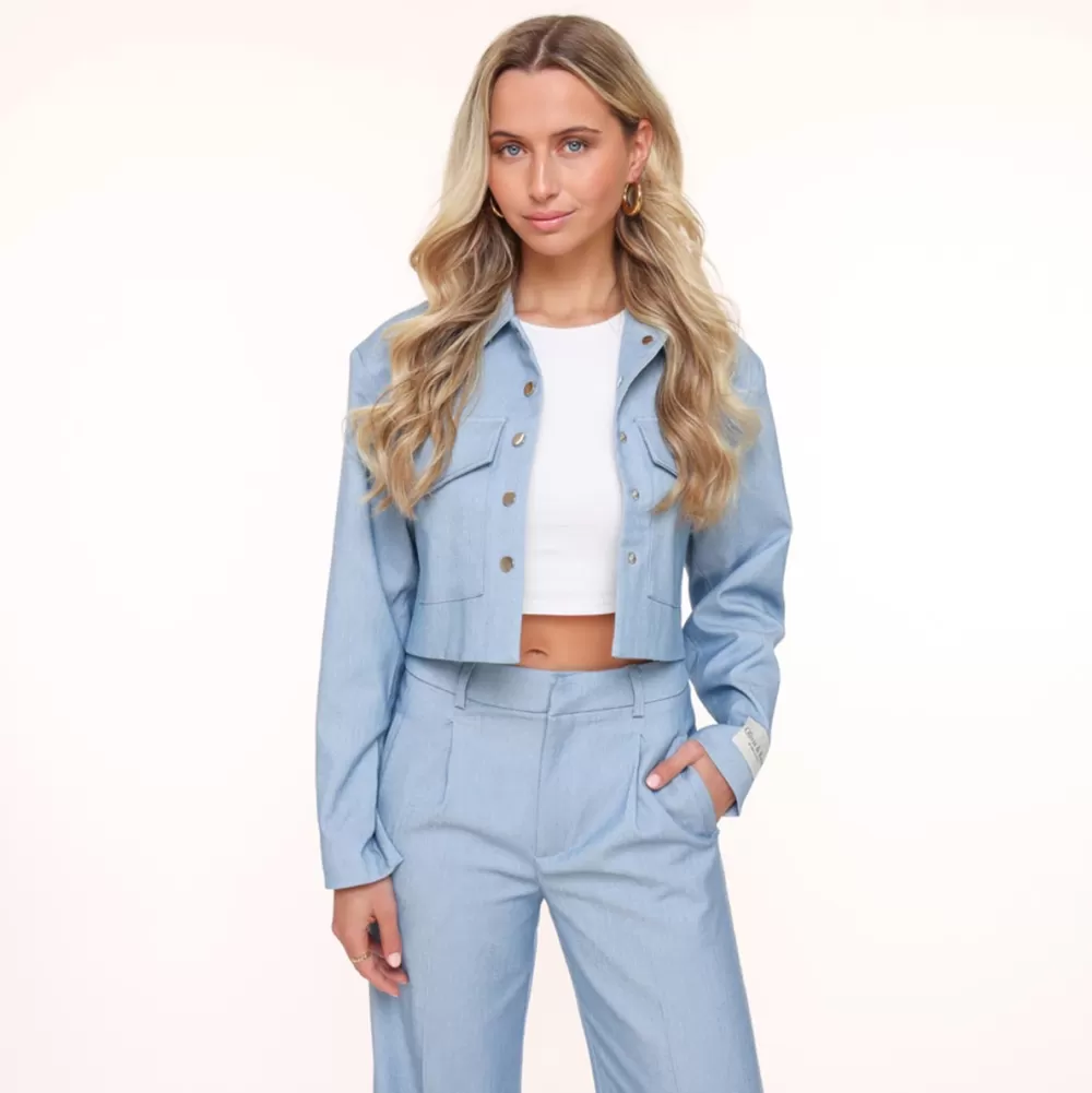 Jeans Blue Studio Cropped-Jacket<Olivia & Kate Shop