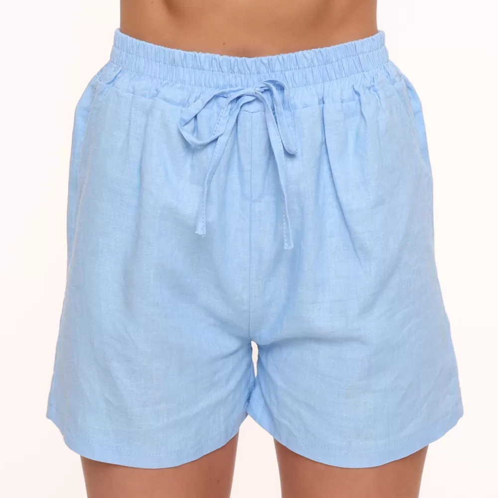 Light Blue Linen-Short<Olivia & Kate Discount