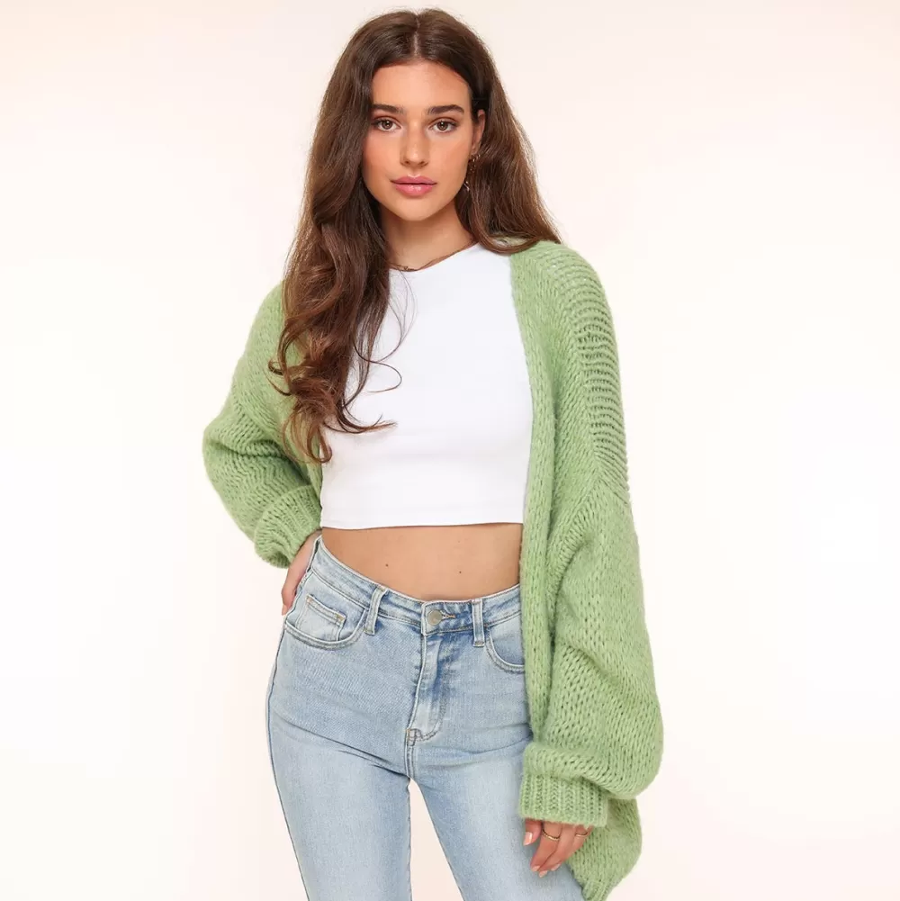 Light Green Woolen-Cardigan<Olivia & Kate Outlet