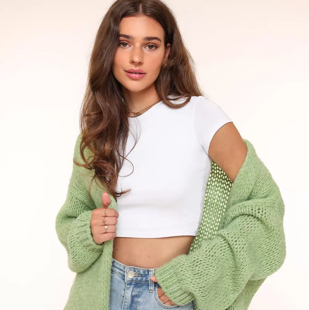 Light Green Woolen-Cardigan<Olivia & Kate Outlet