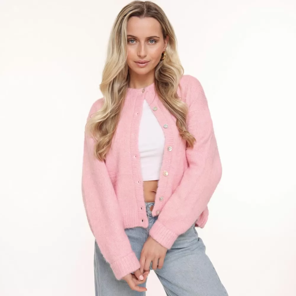 Light Pink Basic Knitted-Cardigan<Olivia & Kate Best Sale