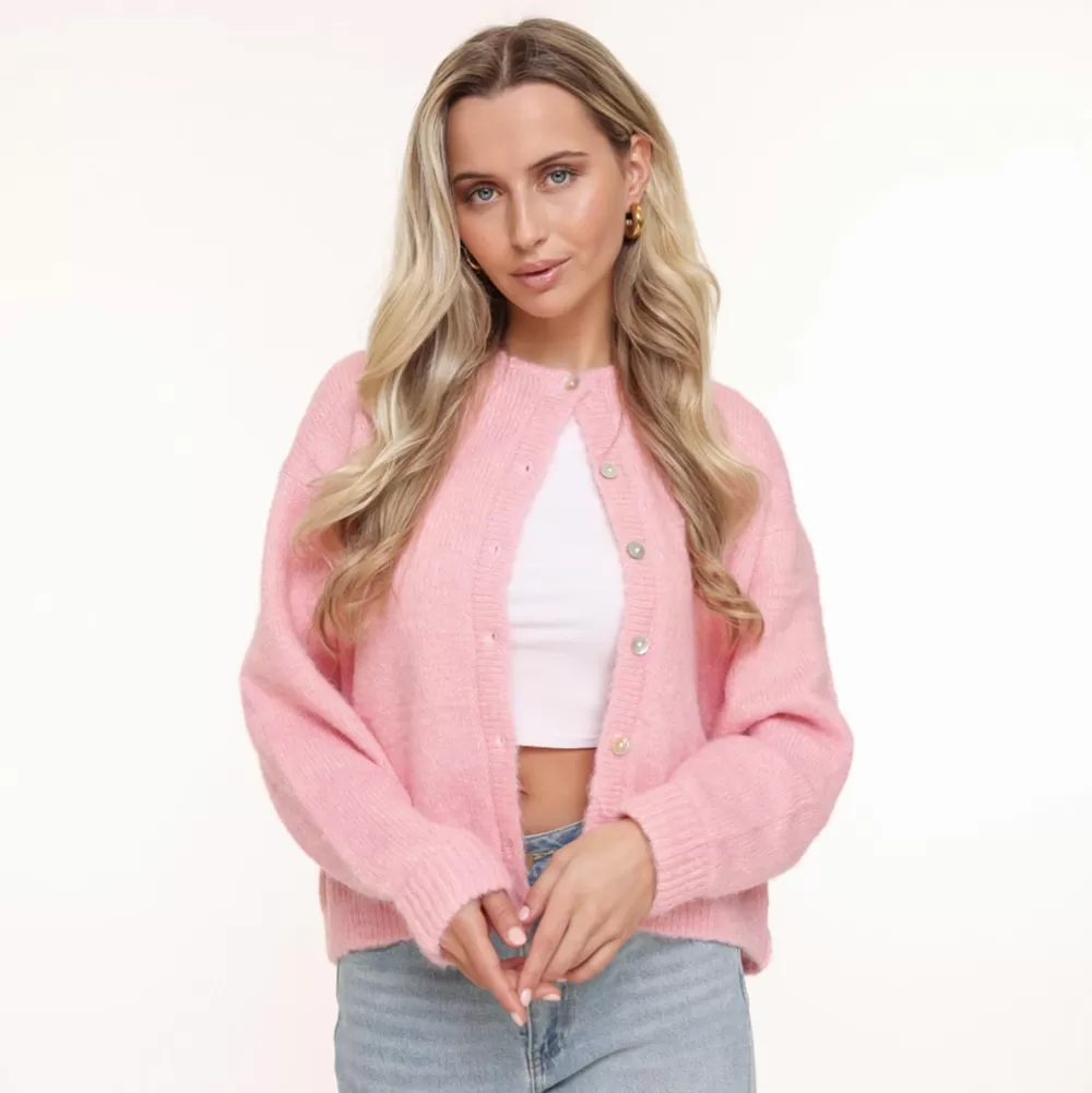 Light Pink Basic Knitted-Cardigan<Olivia & Kate Best Sale