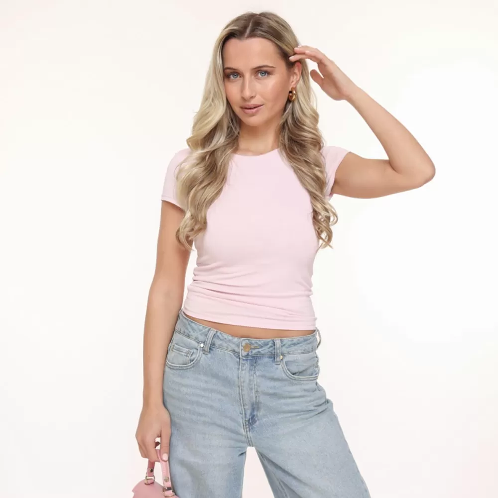 Light Pink Basic Ss-Top<Olivia & Kate Outlet