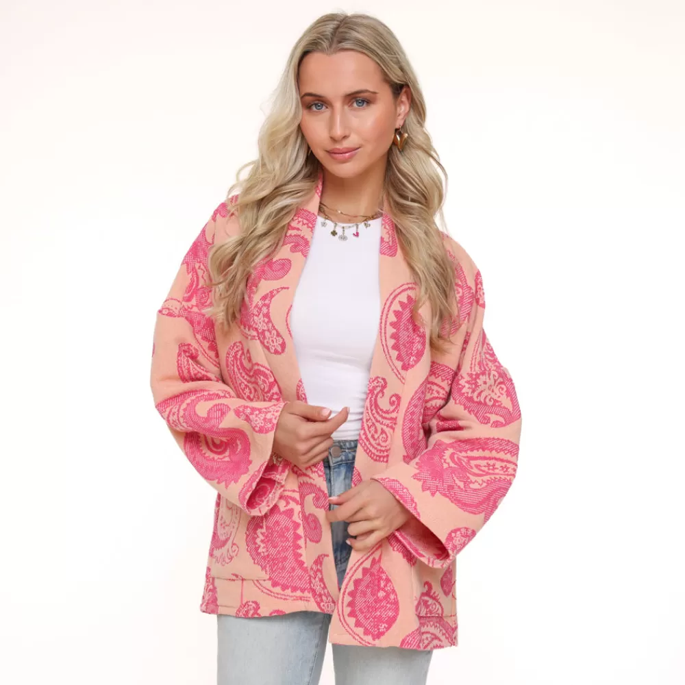 Light Pink Printed Ls-Jacket<Olivia & Kate Shop