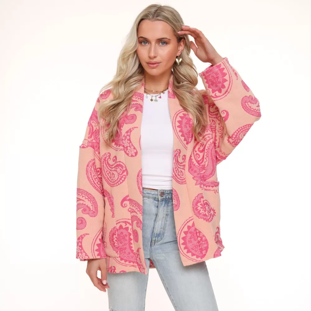 Light Pink Printed Ls-Jacket<Olivia & Kate Shop