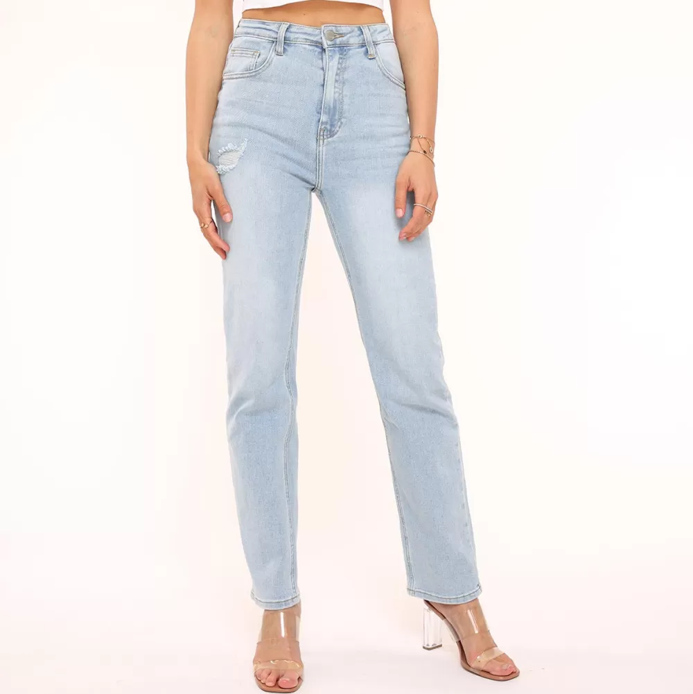 Lightblue Straight-Jeans<Olivia & Kate Shop