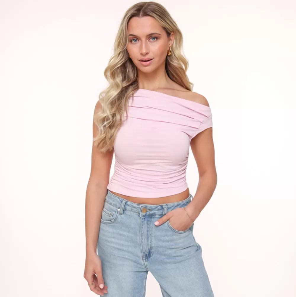 Lightpink Draped Ss-Top<Olivia & Kate Sale