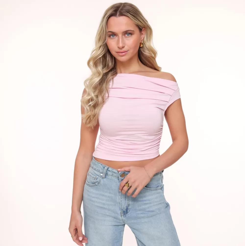 Lightpink Draped Ss-Top<Olivia & Kate Sale