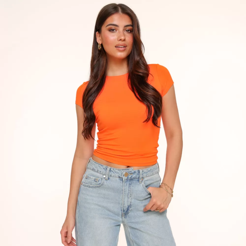 Orange Basic Ss-Top<Olivia & Kate Discount