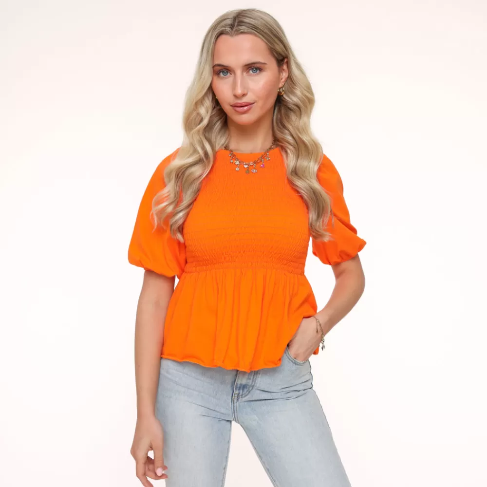 Orange Stretchy Ss-Top<Olivia & Kate Best