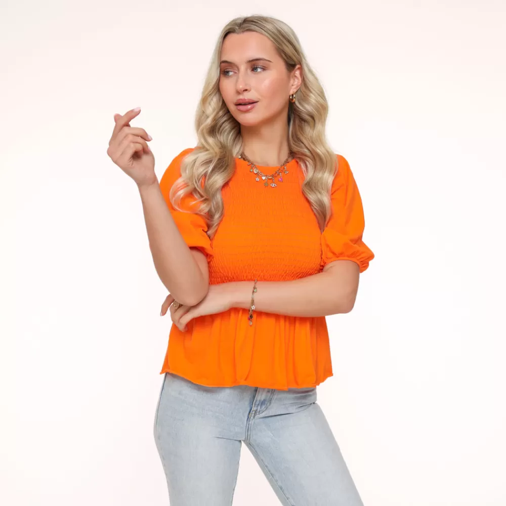 Orange Stretchy Ss-Top<Olivia & Kate Best